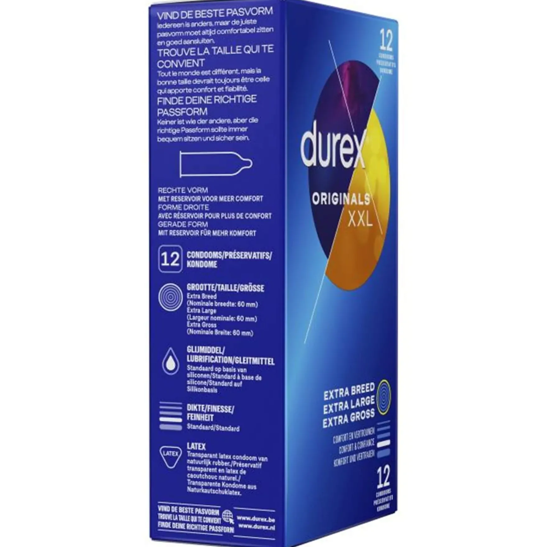 Durex XXL Originals -kondomi 12 kpl