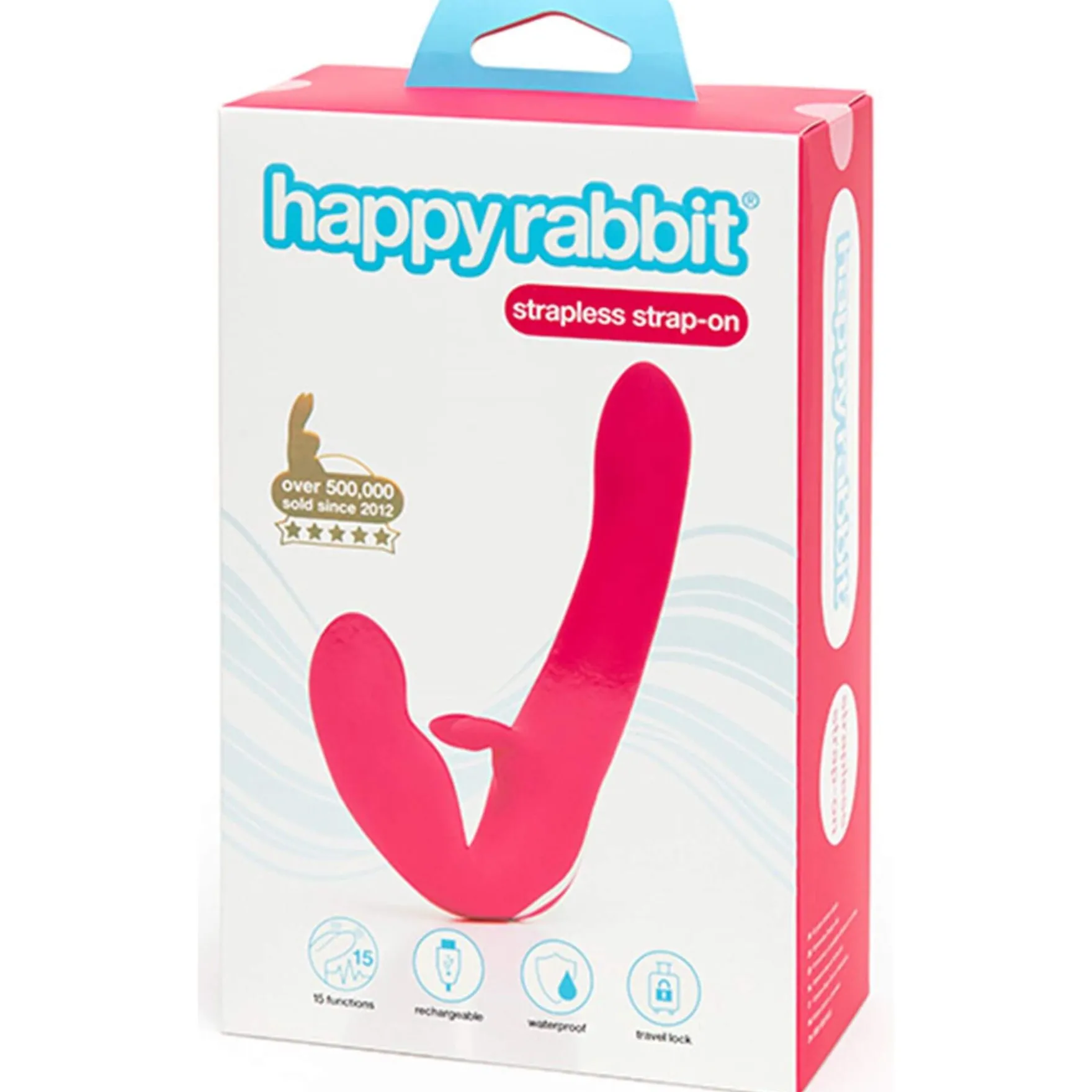 Happy Rabbit - Strapless strap-on Rabbit Vibe pink
