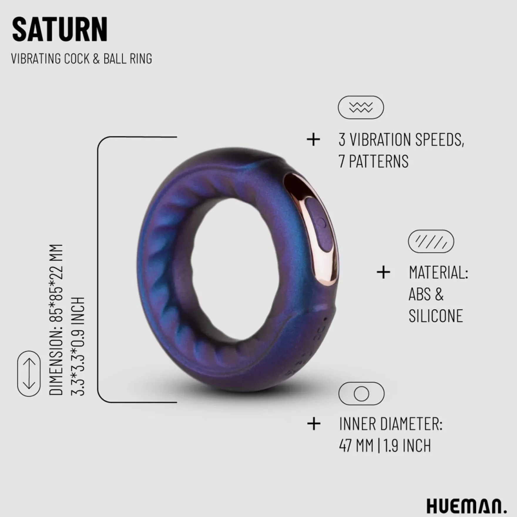 Hueman - Saturn värisevä penis- ja kivesrengas
