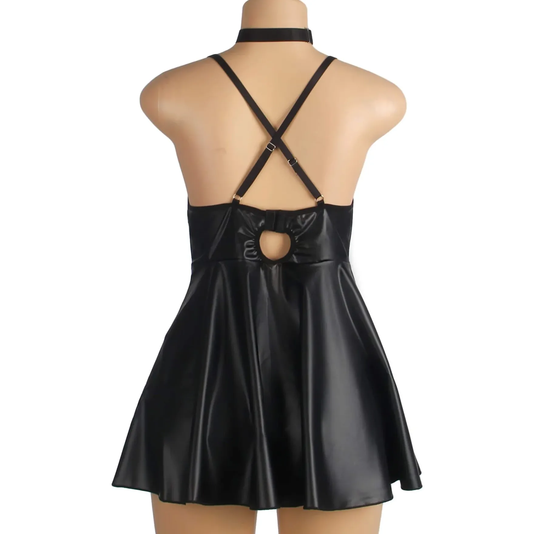 Keinonahkainen babydoll