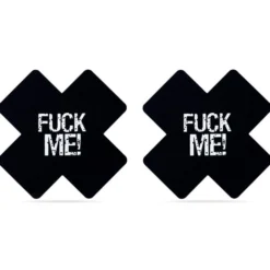 Nännisuojat, musta/pinkit "Fuck me"