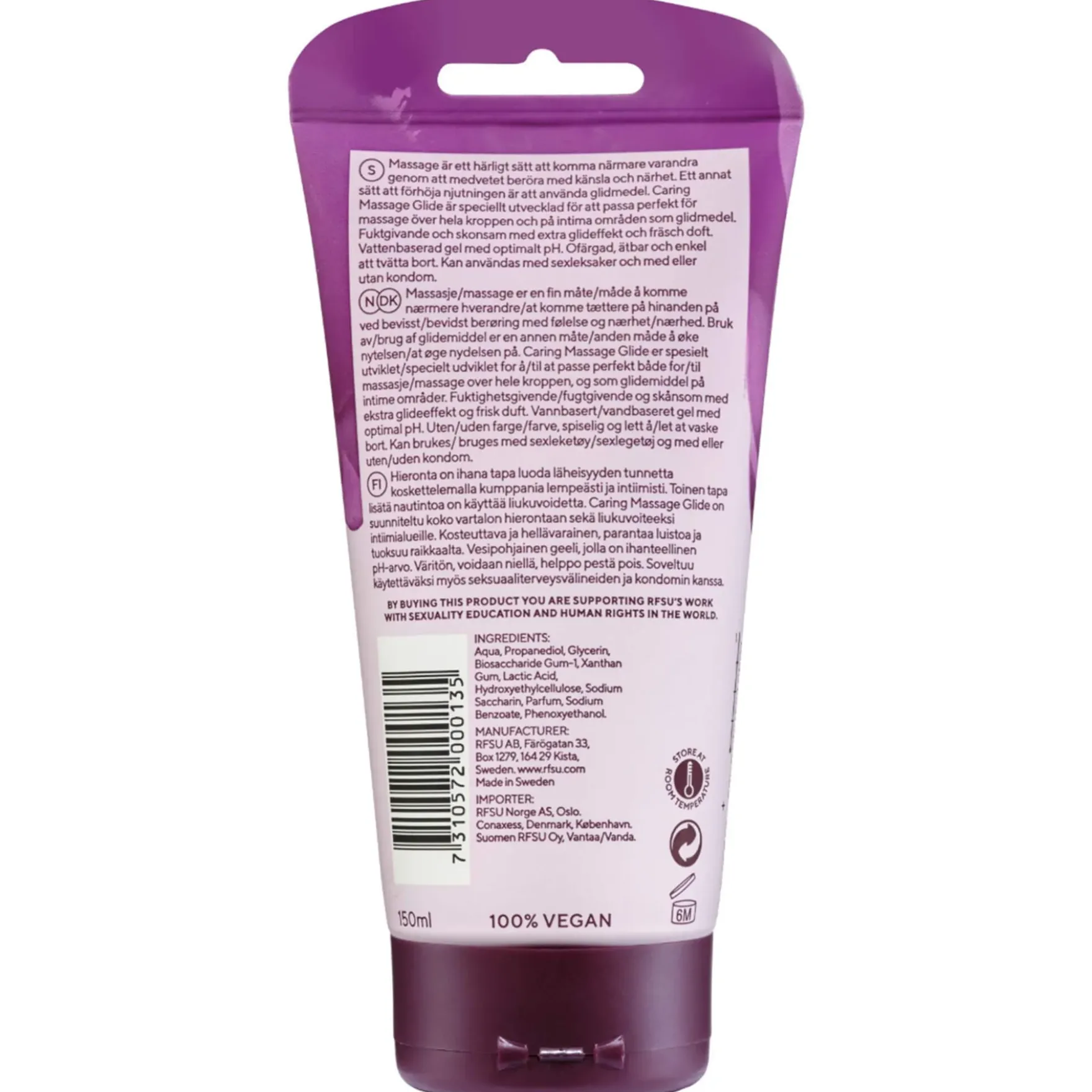 RFSU Caring Massage Glide -liukuvoide 150 ml
