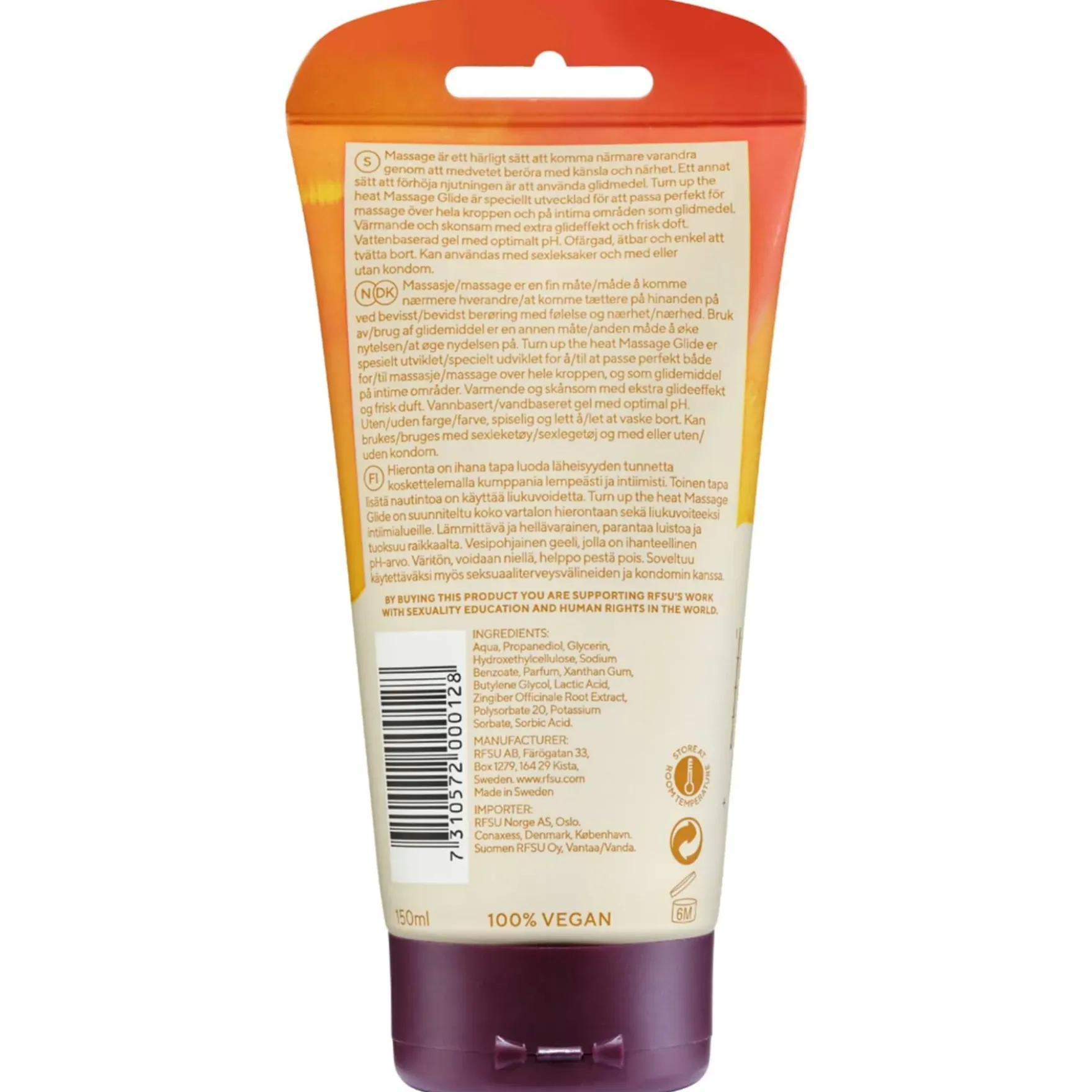 RFSU Turn Up The Heat Massage Glide -liukuvoide 150 ml