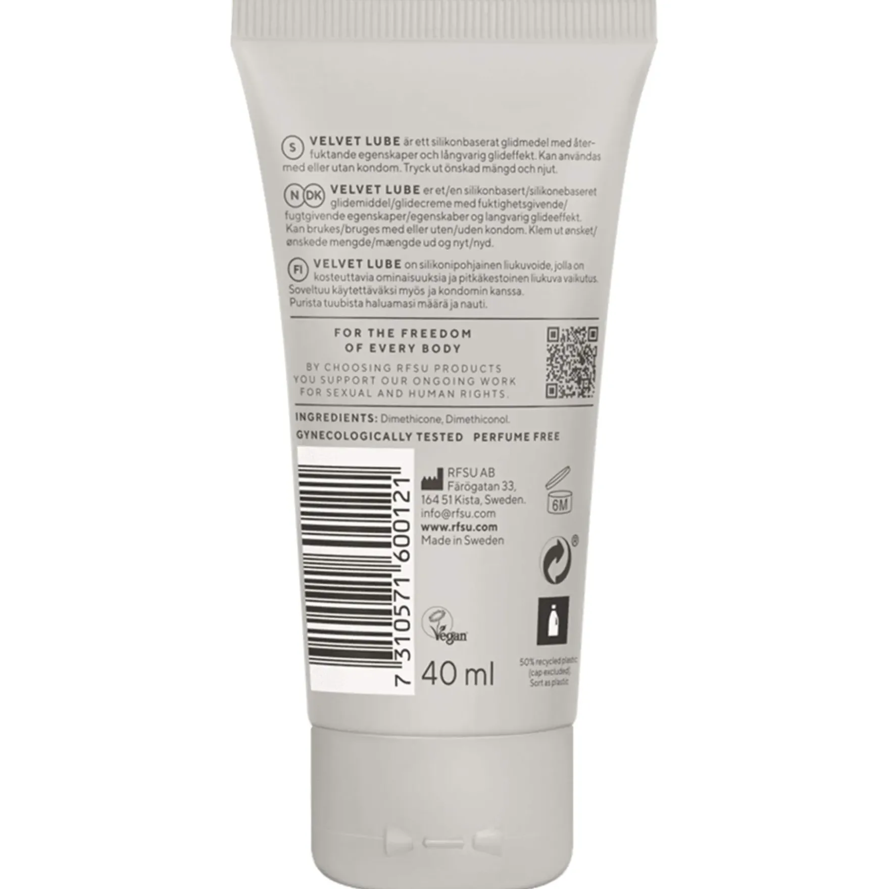 RFSU Velvet Lube silikoniliukuvoide 40 ml