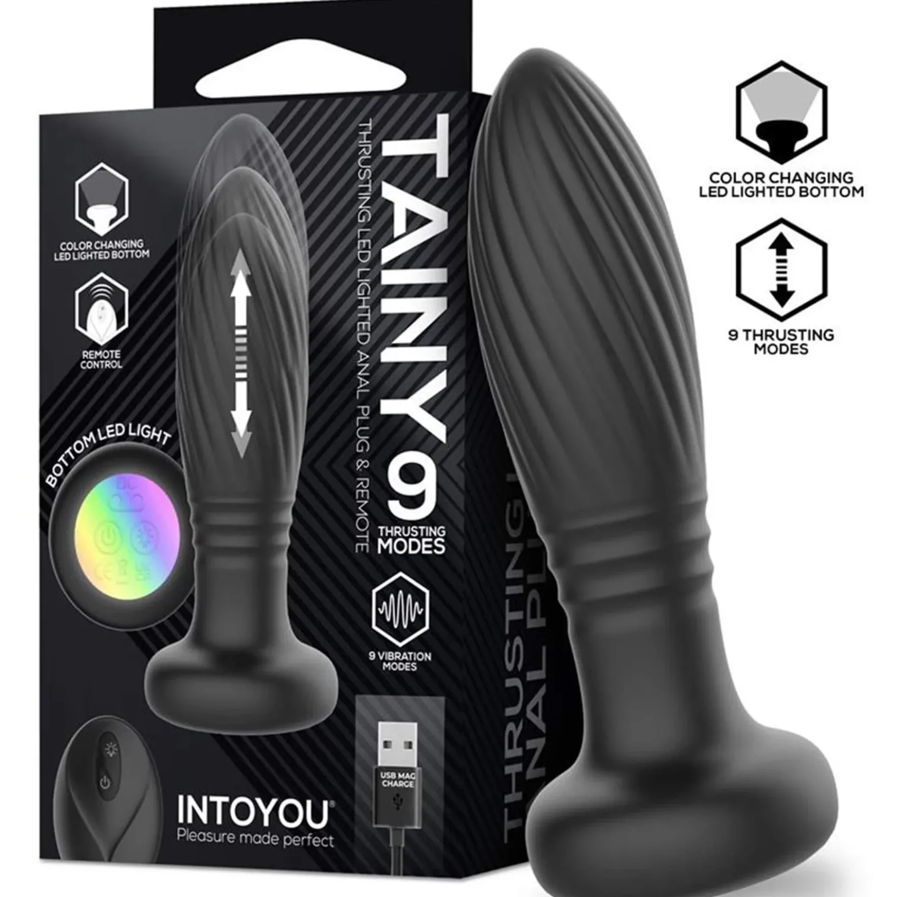 Työntyvä anustappi LED-valolla