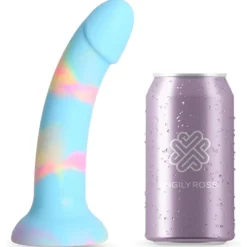 Värikäs dildo imukupilla
